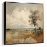 Vintage Botanical Art Print - Serene Landscape with Tree – Framed