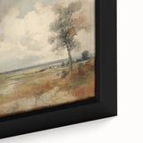 Vintage Botanical Art Print - Serene Landscape with Tree – Framed