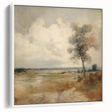 Vintage Botanical Art Print - Serene Landscape with Tree – Framed