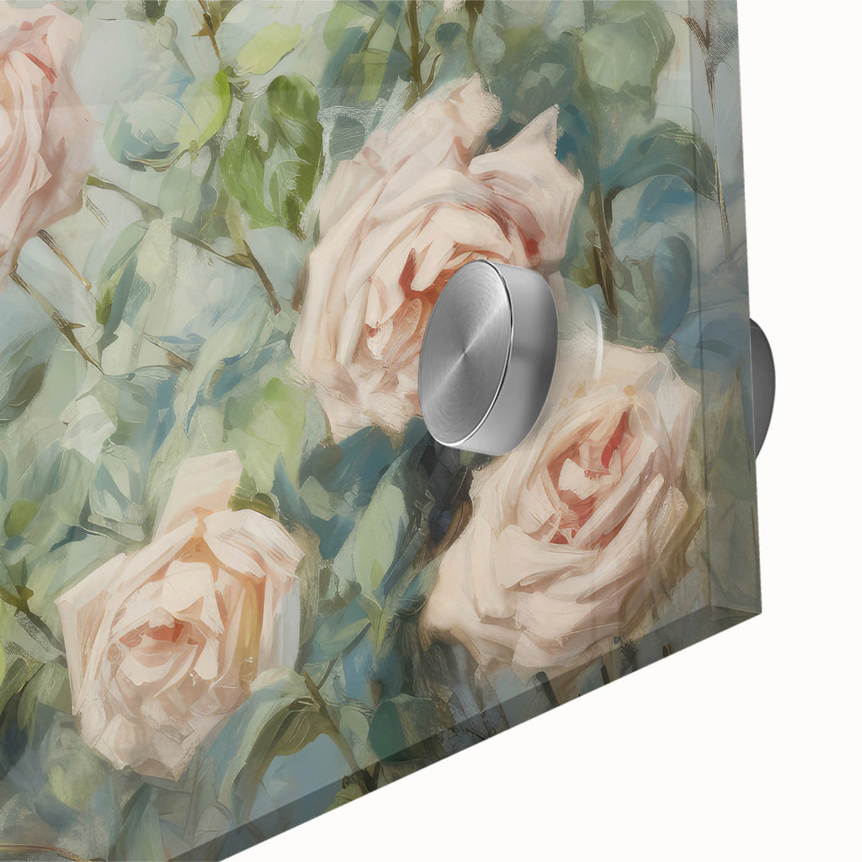 Vintage Botanical Art Print - Soft Pink Roses – Framed