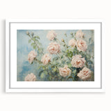 Vintage Botanical Art Print - Soft Pink Roses – Framed