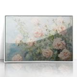 Vintage Botanical Art Print - Soft Pink Roses – Framed