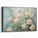 Vintage Botanical Art Print - Soft Pink Roses – Framed