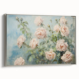 Vintage Botanical Art Print - Soft Pink Roses – Framed