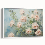 Vintage Botanical Art Print - Soft Pink Roses – Framed