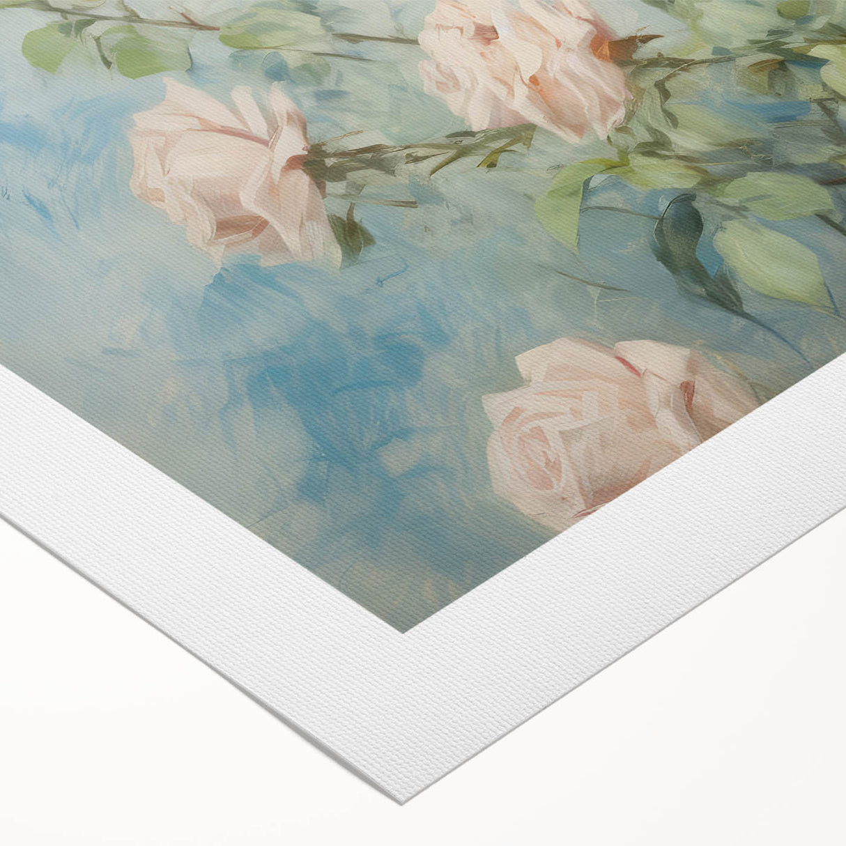 Vintage Botanical Art Print - Soft Pink Roses – Framed