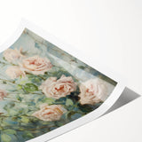 Vintage Botanical Art Print - Soft Pink Roses – Framed