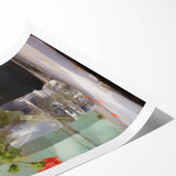 Vintage Botanical Art Print - Red Flowers in Glass Vase – Framed