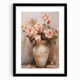 Vintage Botanical Art Print - Roses in Vase – Framed