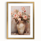 Vintage Botanical Art Print - Roses in Vase – Framed