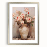 Vintage Botanical Art Print - Roses in Vase – Framed