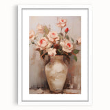 Vintage Botanical Art Print - Roses in Vase – Framed