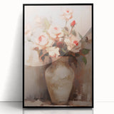 Vintage Botanical Art Print - Roses in Vase – Framed