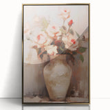 Vintage Botanical Art Print - Roses in Vase – Framed