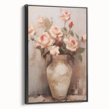 Vintage Botanical Art Print - Roses in Vase – Framed