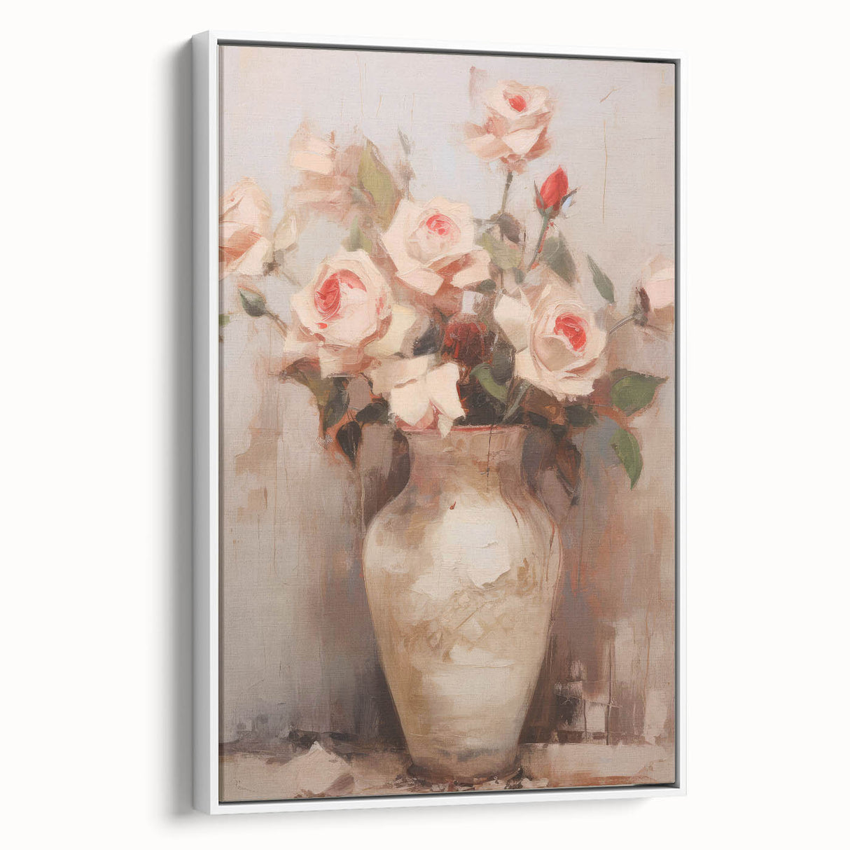Vintage Botanical Art Print - Roses in Vase – Framed