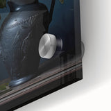 Vintage Botanical Art Print - Roses in Black Vase – Framed