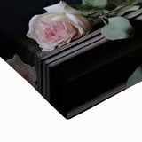 Vintage Botanical Art Print - Roses in Black Vase – Framed