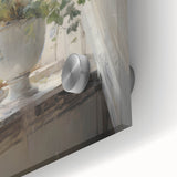 Vintage Botanical Art Print - White Flowers by Window – Framed