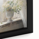 Vintage Botanical Art Print - White Flowers by Window – Framed