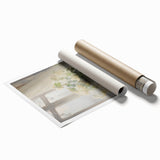 Vintage Botanical Art Print - White Flowers by Window – Framed