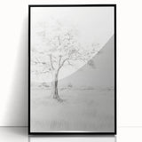 Vintage Botanical Art Print - Tree Sketch in Field – Framed