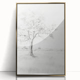 Vintage Botanical Art Print - Tree Sketch in Field – Framed