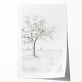 Vintage Botanical Art Print - Tree Sketch in Field – Framed