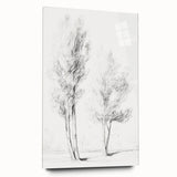 Vintage Botanical Art Prints – Pencil Drawing of Trees – Elegant Wall Art