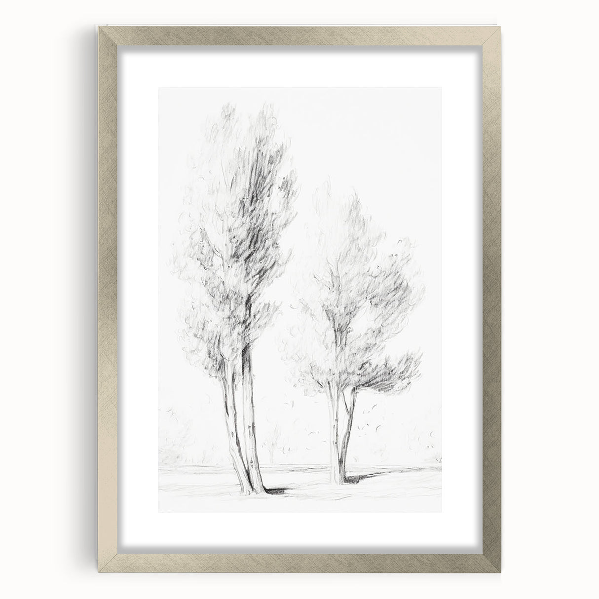Vintage Botanical Art Prints – Pencil Drawing of Trees – Elegant Wall Art