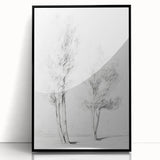 Vintage Botanical Art Prints – Pencil Drawing of Trees – Elegant Wall Art