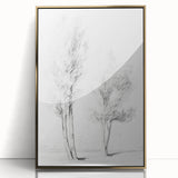 Vintage Botanical Art Prints – Pencil Drawing of Trees – Elegant Wall Art