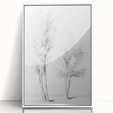 Vintage Botanical Art Prints – Pencil Drawing of Trees – Elegant Wall Art