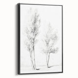 Vintage Botanical Art Prints – Pencil Drawing of Trees – Elegant Wall Art