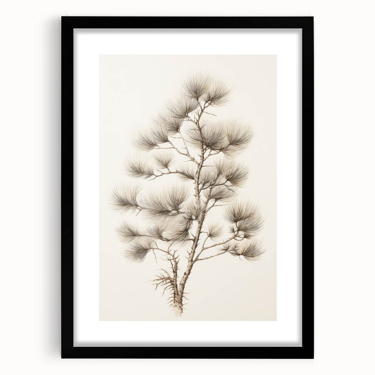 Vintage Botanical Art Prints – Pine Tree Illustration – Elegant Wall Art