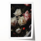 Vintage Botanical Art Print: Antique Floral Illustration with Peonies