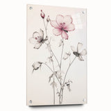 Vintage Botanical Art Print: Elegant Floral Sketch with Soft Details