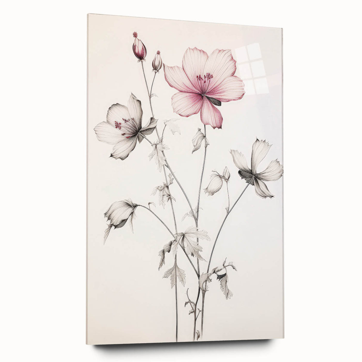 Vintage Botanical Art Print: Elegant Floral Sketch with Soft Details
