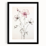Vintage Botanical Art Print: Elegant Floral Sketch with Soft Details