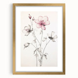 Vintage Botanical Art Print: Elegant Floral Sketch with Soft Details