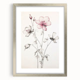 Vintage Botanical Art Print: Elegant Floral Sketch with Soft Details