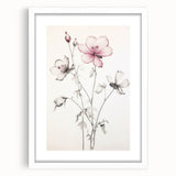 Vintage Botanical Art Print: Elegant Floral Sketch with Soft Details