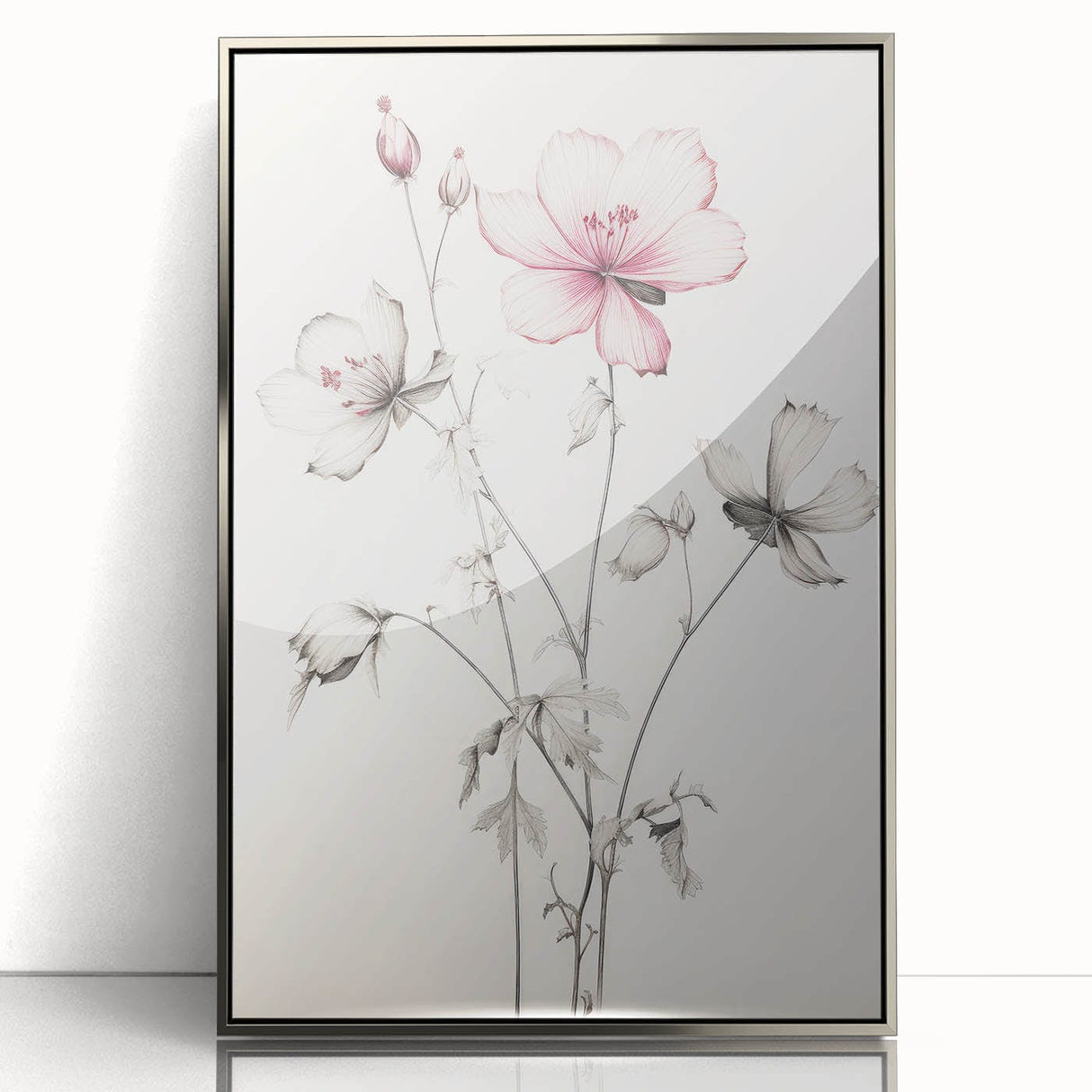 Vintage Botanical Art Print: Elegant Floral Sketch with Soft Details