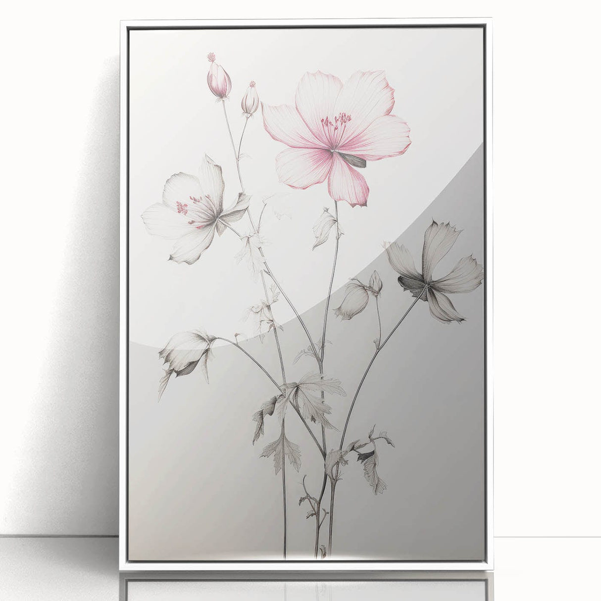 Vintage Botanical Art Print: Elegant Floral Sketch with Soft Details