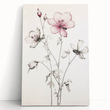 Vintage Botanical Art Print: Elegant Floral Sketch with Soft Details
