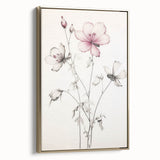 Vintage Botanical Art Print: Elegant Floral Sketch with Soft Details