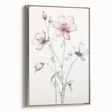 Vintage Botanical Art Print: Elegant Floral Sketch with Soft Details