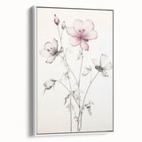 Vintage Botanical Art Print: Elegant Floral Sketch with Soft Details