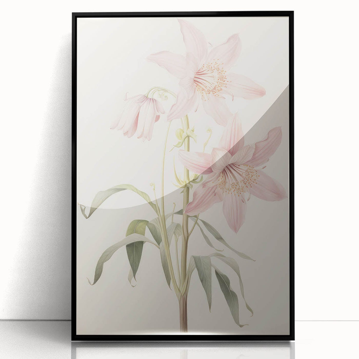 Vintage Botanical Art Print: Delicate Lily Floral Illustration