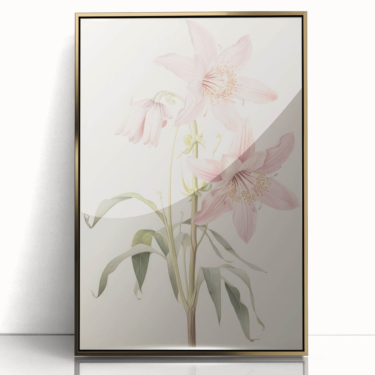Vintage Botanical Art Print: Delicate Lily Floral Illustration